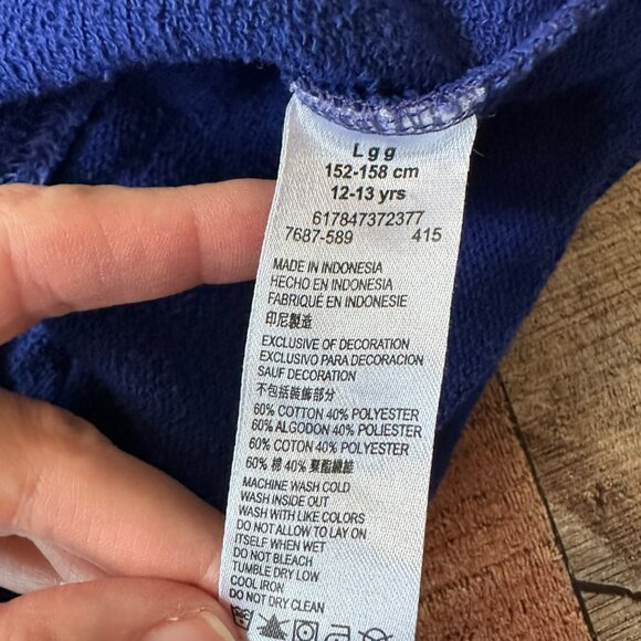 Vintage Nike SB Boys Size Large Blue Crewneck Pullover Sweatshirt Sleeve Logo - Picture 6 of 7